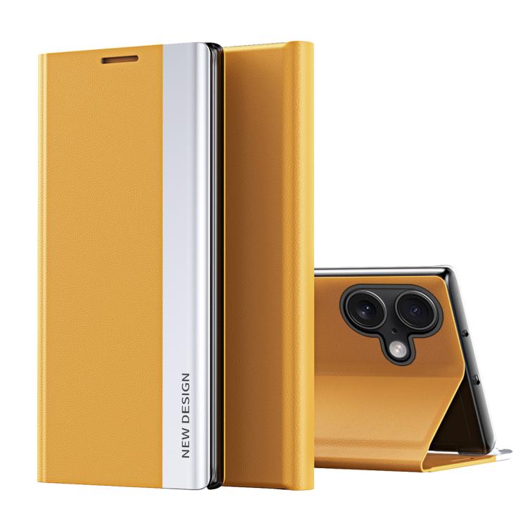 Capa para telemóvel em pele com adsorção eletroplatinada lateral, para iPhone 17e / 16e, para iPhone 17 Pro Max, para iPhone 17 Pro, para iPhone 17, para iPhone Air, para iPhone 16 Pro Max