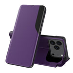 Capa para telemóvel em pele com visor lateral e fecho de aba, para iPhone 17e / 16e, para iPhone 17 Pro Max, para iPhone 17 Pro, para iPhone 17, para iPhone Air, para iPhone 16 Pro Max, para iPhone 16 Pro, para iPhone 16 Plus