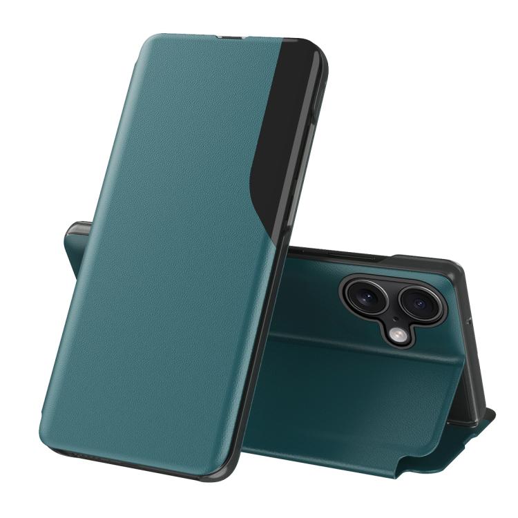 Capa para telemóvel em pele com visor lateral e fecho de aba, para iPhone 17e / 16e, para iPhone 17 Pro Max, para iPhone 17 Pro, para iPhone 17, para iPhone Air, para iPhone 16 Pro Max, para iPhone 16 Pro, para iPhone 16 Plus