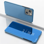 Capa de telemóvel em pele com espelho prateado e flip horizontal, com suporte, para iPhone 16 Pro, para iPhone 16 Plus, para iPhone 16, para iPhone 15 Pro Max, para iPhone 15 Pro, para iPhone 15 Plus