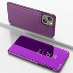 Capa de telemóvel em pele com espelho prateado e flip horizontal, com suporte, para iPhone 16 Pro, para iPhone 16 Plus, para iPhone 16, para iPhone 15 Pro Max, para iPhone 15 Pro, para iPhone 15 Plus