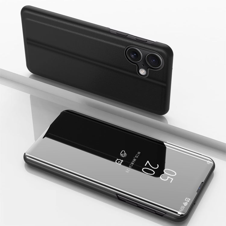 Capa de telemóvel em pele com espelho prateado e flip horizontal, com suporte, para iPhone 16 Pro, para iPhone 16 Plus, para iPhone 16, para iPhone 15 Pro Max, para iPhone 15 Pro, para iPhone 15 Plus