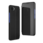 Capa para telemóvel em pele com espelho eletroplatinado horizontal e suporte, para iPhone 17e / 16e, para iPhone 17 Pro Max, para iPhone 17 Pro, para iPhone 17, para iPhone Air, para iPhone 16 Pro Max