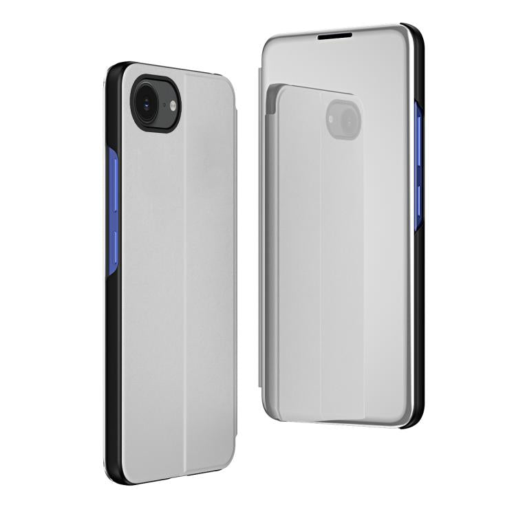 Capa para telemóvel em pele com espelho eletroplatinado horizontal e suporte, para iPhone 17e / 16e, para iPhone 17 Pro Max, para iPhone 17 Pro, para iPhone 17, para iPhone Air, para iPhone 16 Pro Max
