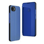 Capa para telemóvel em pele com espelho eletroplatinado horizontal e suporte, para iPhone 17e / 16e, para iPhone 17 Pro Max, para iPhone 17 Pro, para iPhone 17, para iPhone Air, para iPhone 16 Pro Max
