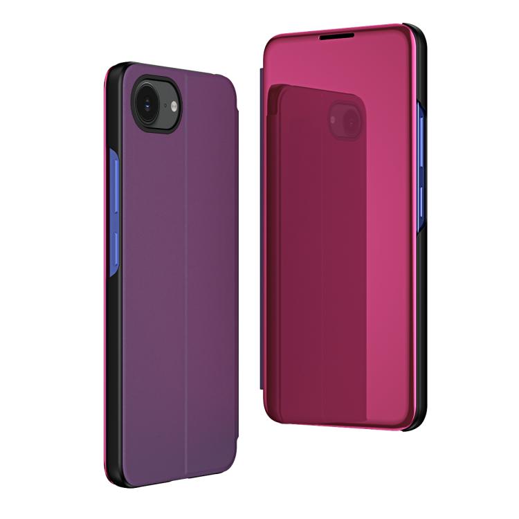 Capa para telemóvel em pele com espelho eletroplatinado horizontal e suporte, para iPhone 17e / 16e, para iPhone 17 Pro Max, para iPhone 17 Pro, para iPhone 17, para iPhone Air, para iPhone 16 Pro Max