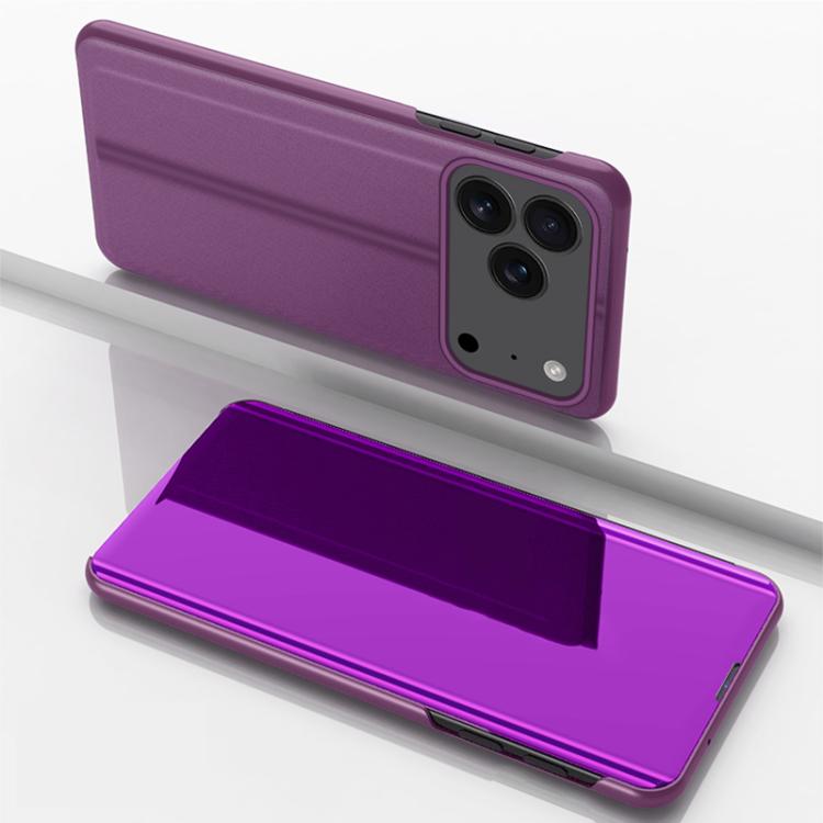 Capa para telemóvel em pele com espelho eletroplatinado horizontal e suporte, para iPhone 17e / 16e, para iPhone 17 Pro Max, para iPhone 17 Pro, para iPhone 17, para iPhone Air, para iPhone 16 Pro Max