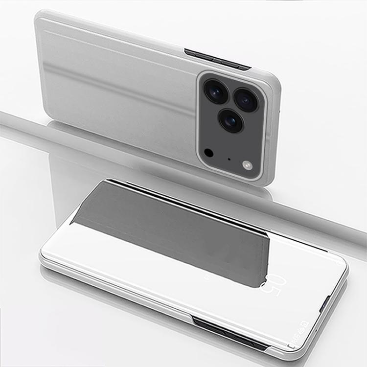 Capa para telemóvel em pele com espelho eletroplatinado horizontal e suporte, para iPhone 17e / 16e, para iPhone 17 Pro Max, para iPhone 17 Pro, para iPhone 17, para iPhone Air, para iPhone 16 Pro Max