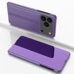 Capa para telemóvel em pele com espelho eletroplatinado horizontal e suporte, para iPhone 17e / 16e, para iPhone 17 Pro Max, para iPhone 17 Pro, para iPhone 17, para iPhone Air, para iPhone 16 Pro Max