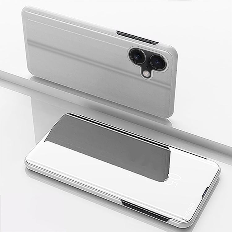 Capa para telemóvel em pele com espelho eletroplatinado horizontal e suporte, para iPhone 17e / 16e, para iPhone 17 Pro Max, para iPhone 17 Pro, para iPhone 17, para iPhone Air, para iPhone 16 Pro Max