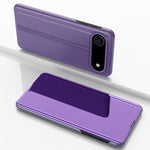 Capa para telemóvel em pele com espelho eletroplatinado horizontal e suporte, para iPhone 17e / 16e, para iPhone 17 Pro Max, para iPhone 17 Pro, para iPhone 17, para iPhone Air, para iPhone 16 Pro Max