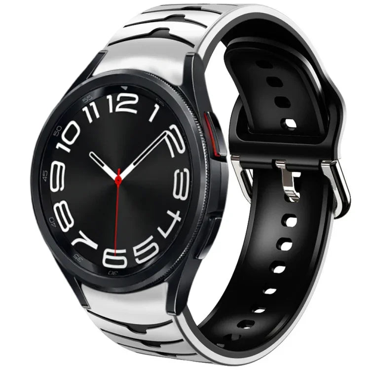 Pulseira de Relógio em Silicone com Textura Curvada, Para Samsung Galaxy Watch 6 Classic 43mm, Para Samsung Galaxy watch 5 Pro Golf Edition, Para Samsung Galaxy watch 5 Golf Edition