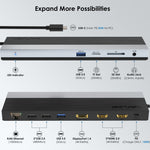 Estação de ancoragem Wavlink UMD08 DisplayPort 12 em 1 Type-C para triplo ecrã, UMD08