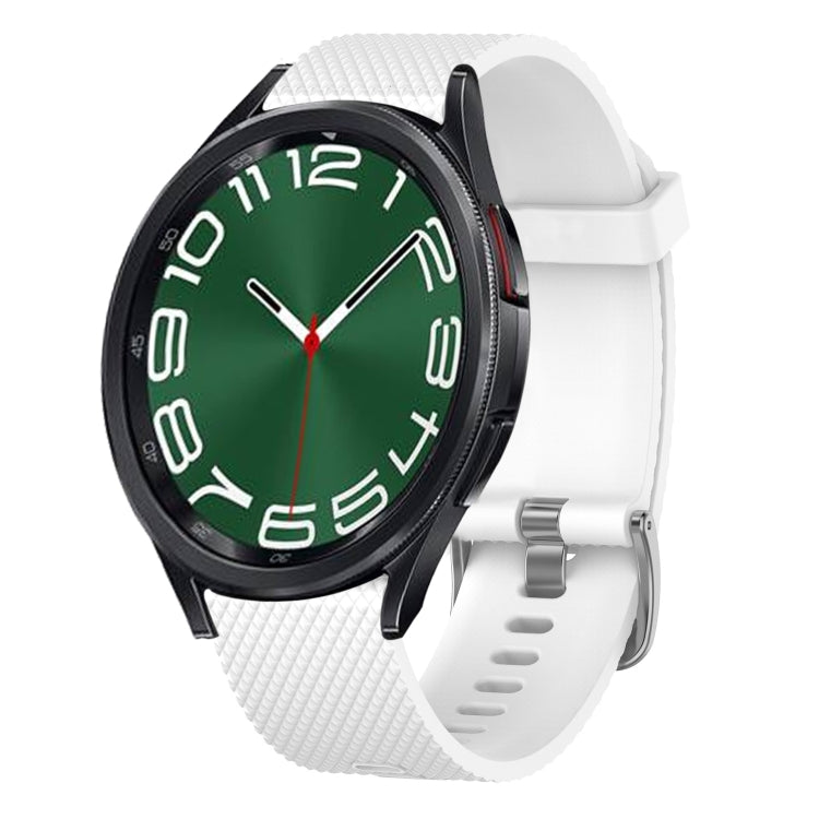 20mm Diamond Textured Silicone Watch Band, For Samsung Galaxy Watch 6 Classic 47mm, For Samsung Galaxy Watch 6 44mm, For Samsung Galaxy Watch 6 40mm, For Samsung Galaxy Watch 6 Classic 43mm