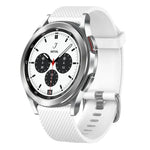 20mm silicone watch band for Samsung Galaxy Watch, white textured design, compatible with Galaxy Watch 4 Classic and Active 2.