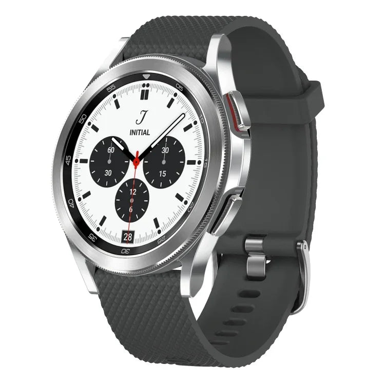 Bracelete de silicone texturizada com diamantes de 20mm, Para Samsung Galaxy Watch 4 Classic 42mm, Para Samsung Galaxy Watch Active 2 44mm, Para Samsung Galaxy Watch Active 2 40mm, Para Samsung Galaxy Watch 42mm