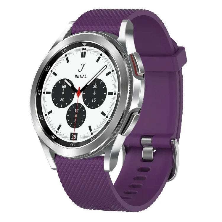 Bracelete de silicone texturizada com diamantes de 20mm, Para Samsung Galaxy Watch 4 Classic 42mm, Para Samsung Galaxy Watch Active 2 44mm, Para Samsung Galaxy Watch Active 2 40mm, Para Samsung Galaxy Watch 42mm