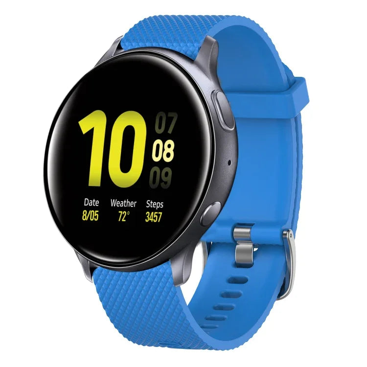 Bracelete de silicone texturizada com diamantes de 20mm, Para Samsung Galaxy Watch 4 Classic 42mm, Para Samsung Galaxy Watch Active 2 44mm, Para Samsung Galaxy Watch Active 2 40mm, Para Samsung Galaxy Watch 42mm