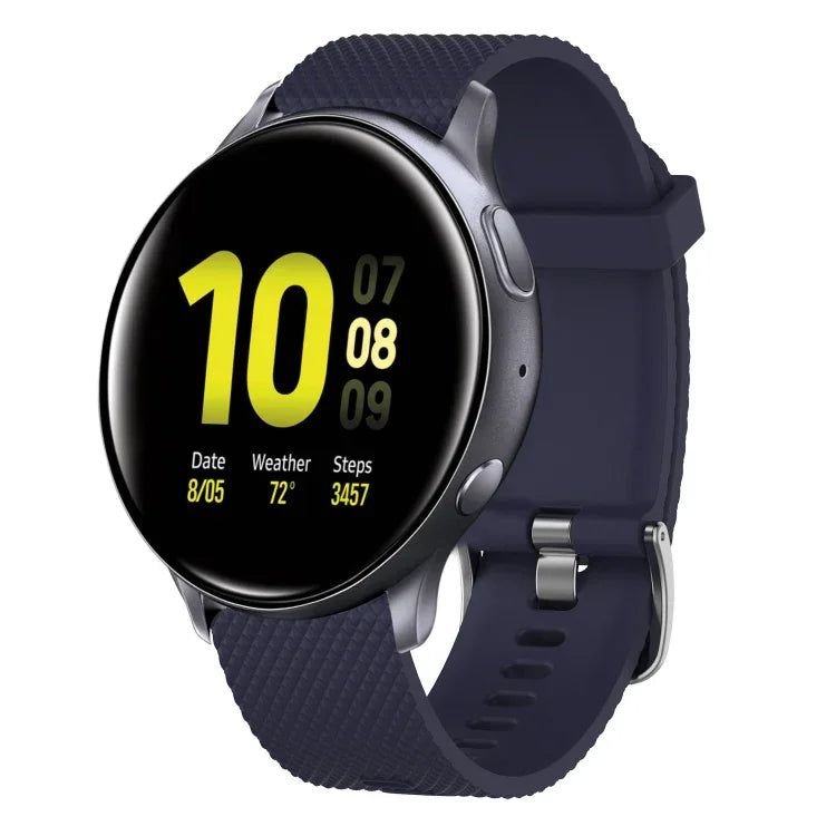 Bracelete de silicone texturizada com diamantes de 20mm, Para Samsung Galaxy Watch 4 Classic 42mm, Para Samsung Galaxy Watch Active 2 44mm, Para Samsung Galaxy Watch Active 2 40mm, Para Samsung Galaxy Watch 42mm