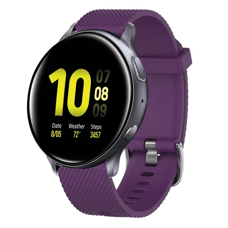 Bracelete de silicone texturizada com diamantes de 20mm, Para Samsung Galaxy Watch 4 Classic 42mm, Para Samsung Galaxy Watch Active 2 44mm, Para Samsung Galaxy Watch Active 2 40mm, Para Samsung Galaxy Watch 42mm