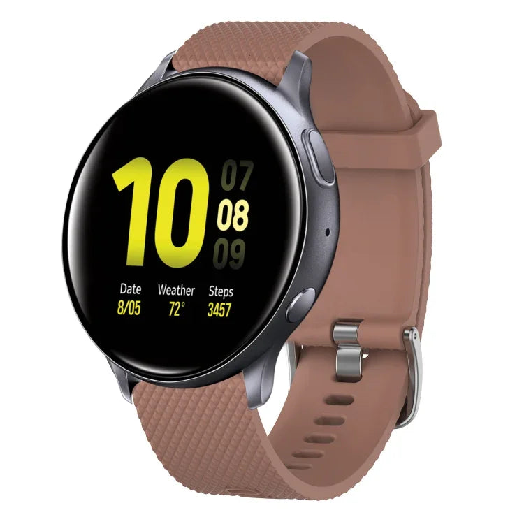 Bracelete de silicone texturizada com diamantes de 20mm, Para Samsung Galaxy Watch 4 Classic 42mm, Para Samsung Galaxy Watch Active 2 44mm, Para Samsung Galaxy Watch Active 2 40mm, Para Samsung Galaxy Watch 42mm