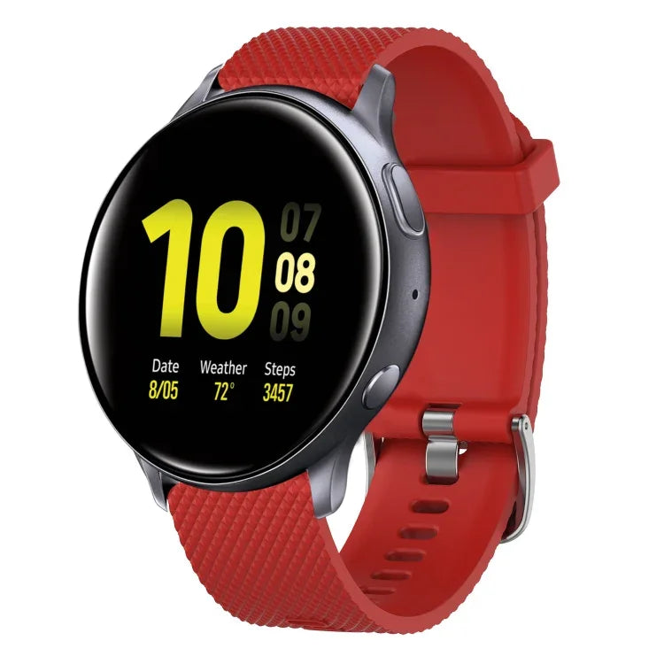 Bracelete de silicone texturizada com diamantes de 20mm, Para Samsung Galaxy Watch 4 Classic 42mm, Para Samsung Galaxy Watch Active 2 44mm, Para Samsung Galaxy Watch Active 2 40mm, Para Samsung Galaxy Watch 42mm