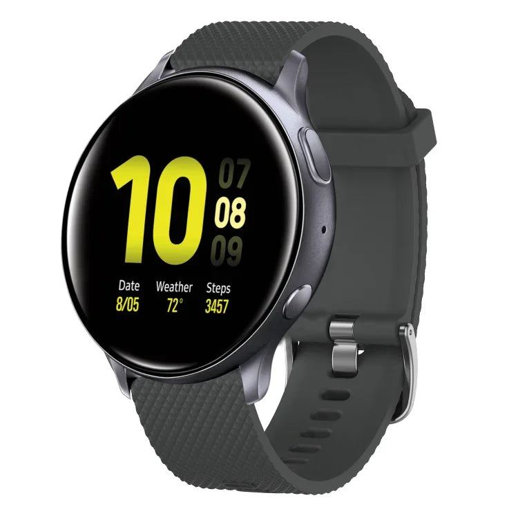 Bracelete de silicone texturizada com diamantes de 20mm, Para Samsung Galaxy Watch 4 Classic 42mm, Para Samsung Galaxy Watch Active 2 44mm, Para Samsung Galaxy Watch Active 2 40mm, Para Samsung Galaxy Watch 42mm