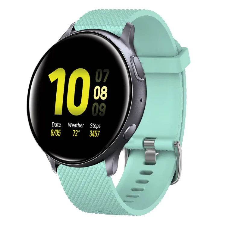 Bracelete de silicone texturizada com diamantes de 20mm, Para Samsung Galaxy Watch 4 Classic 42mm, Para Samsung Galaxy Watch Active 2 44mm, Para Samsung Galaxy Watch Active 2 40mm, Para Samsung Galaxy Watch 42mm