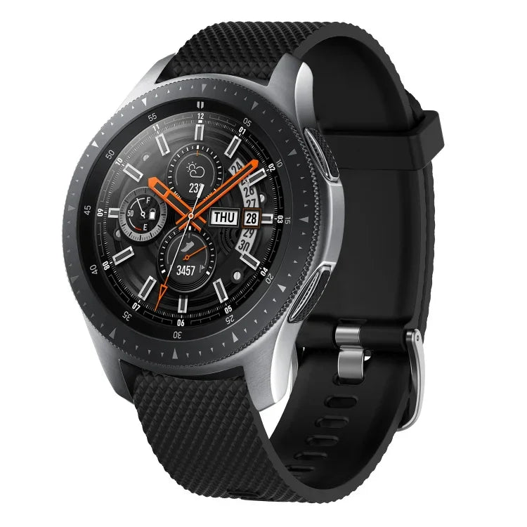 Bracelete de silicone texturizada com diamantes de 20mm, Para Samsung Galaxy Watch 4 Classic 42mm, Para Samsung Galaxy Watch Active 2 44mm, Para Samsung Galaxy Watch Active 2 40mm, Para Samsung Galaxy Watch 42mm