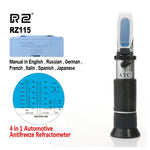 Refratómetro Automóvel Anticongelante RZ115 para Ponto de Congelação, Ureia Adblue, Fluido de Bateria, Medidor de Água em Vidro, Ferramenta ATC