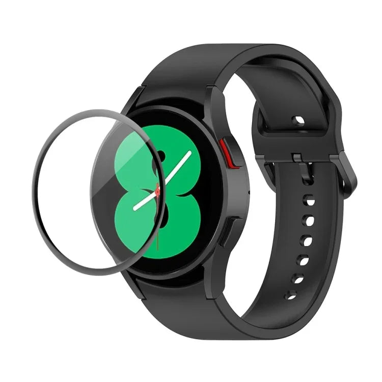Kit de Pulseira Ajustável em Silicone JUNSUNMAY + Protetor de Ecrã PMMA de Cobertura Total, Para Samsung Galaxy Watch5 40mm, Para Samsung Galaxy Watch4 44mm, Para Samsung Galaxy Watch4 40mm