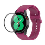 Kit de Pulseira Ajustável em Silicone JUNSUNMAY + Protetor de Ecrã PMMA de Cobertura Total, Para Samsung Galaxy Watch5 40mm, Para Samsung Galaxy Watch4 44mm, Para Samsung Galaxy Watch4 40mm