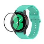 Kit de Pulseira Ajustável em Silicone JUNSUNMAY + Protetor de Ecrã PMMA de Cobertura Total, Para Samsung Galaxy Watch5 40mm, Para Samsung Galaxy Watch4 44mm, Para Samsung Galaxy Watch4 40mm