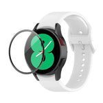 Kit de Pulseira Ajustável em Silicone JUNSUNMAY + Protetor de Ecrã PMMA de Cobertura Total, Para Samsung Galaxy Watch5 40mm, Para Samsung Galaxy Watch4 44mm, Para Samsung Galaxy Watch4 40mm