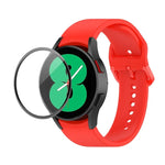 Kit de Pulseira Ajustável em Silicone JUNSUNMAY + Protetor de Ecrã PMMA de Cobertura Total, Para Samsung Galaxy Watch5 40mm, Para Samsung Galaxy Watch4 44mm, Para Samsung Galaxy Watch4 40mm