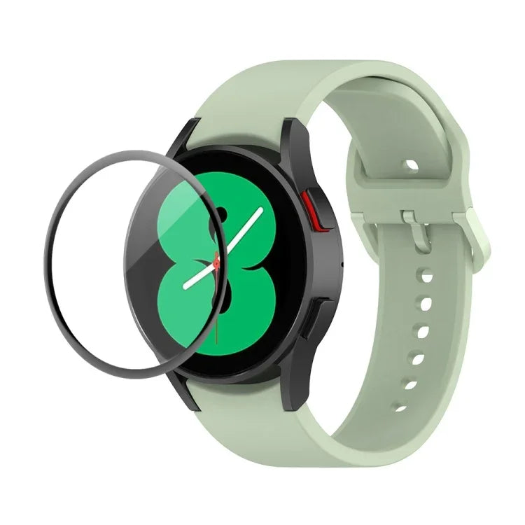 Kit de Pulseira Ajustável em Silicone JUNSUNMAY + Protetor de Ecrã PMMA de Cobertura Total, Para Samsung Galaxy Watch5 40mm, Para Samsung Galaxy Watch4 44mm, Para Samsung Galaxy Watch4 40mm