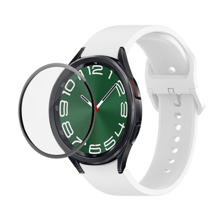 JUNSUNMAY Silicone Adjustable Strap + Full Coverage PMMA Screen Protector Kit, For Samsung Galaxy Watch6 Classic 43mm, For Samsung Galaxy Watch5 44mm, For Samsung Galaxy Watch5 Pro 45mm