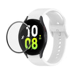 Kit de Pulseira Ajustável em Silicone JUNSUNMAY + Protetor de Ecrã PMMA de Cobertura Total, Para Samsung Galaxy Watch5 40mm, Para Samsung Galaxy Watch4 44mm, Para Samsung Galaxy Watch4 40mm