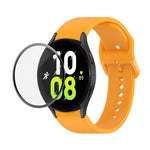 Kit de Pulseira Ajustável em Silicone JUNSUNMAY + Protetor de Ecrã PMMA de Cobertura Total, Para Samsung Galaxy Watch5 40mm, Para Samsung Galaxy Watch4 44mm, Para Samsung Galaxy Watch4 40mm