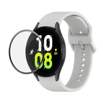 Kit de Pulseira Ajustável em Silicone JUNSUNMAY + Protetor de Ecrã PMMA de Cobertura Total, Para Samsung Galaxy Watch5 40mm, Para Samsung Galaxy Watch4 44mm, Para Samsung Galaxy Watch4 40mm