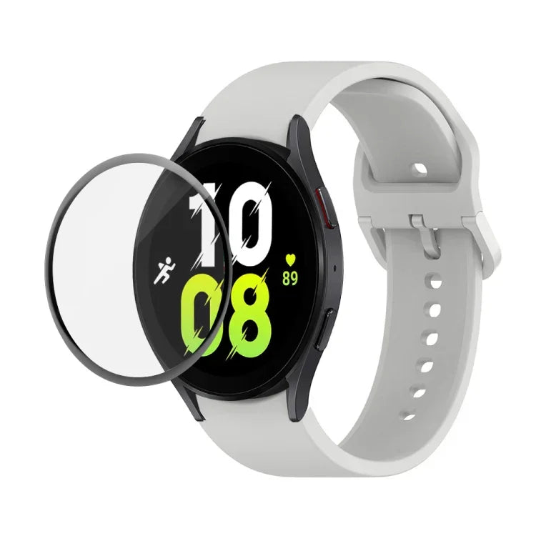Kit de Pulseira Ajustável em Silicone JUNSUNMAY + Protetor de Ecrã PMMA de Cobertura Total, Para Samsung Galaxy Watch5 40mm, Para Samsung Galaxy Watch4 44mm, Para Samsung Galaxy Watch4 40mm