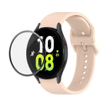 Kit de Pulseira Ajustável em Silicone JUNSUNMAY + Protetor de Ecrã PMMA de Cobertura Total, Para Samsung Galaxy Watch5 40mm, Para Samsung Galaxy Watch4 44mm, Para Samsung Galaxy Watch4 40mm