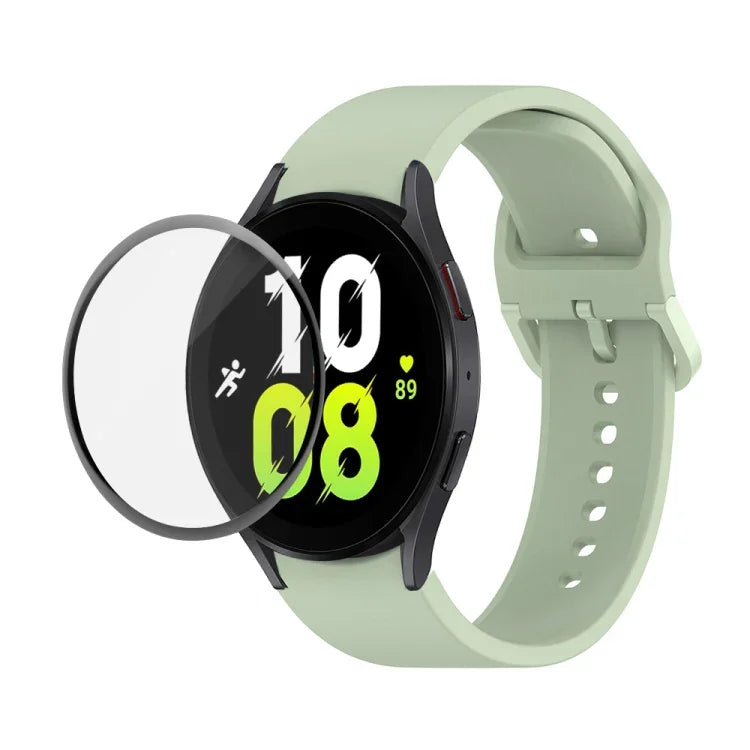 Kit de Pulseira Ajustável em Silicone JUNSUNMAY + Protetor de Ecrã PMMA de Cobertura Total, Para Samsung Galaxy Watch5 40mm, Para Samsung Galaxy Watch4 44mm, Para Samsung Galaxy Watch4 40mm