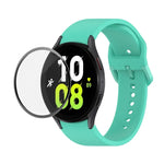 Kit de Pulseira Ajustável em Silicone JUNSUNMAY + Protetor de Ecrã PMMA de Cobertura Total, Para Samsung Galaxy Watch5 40mm, Para Samsung Galaxy Watch4 44mm, Para Samsung Galaxy Watch4 40mm
