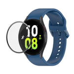 Kit de Pulseira Ajustável em Silicone JUNSUNMAY + Protetor de Ecrã PMMA de Cobertura Total, Para Samsung Galaxy Watch5 40mm, Para Samsung Galaxy Watch4 44mm, Para Samsung Galaxy Watch4 40mm