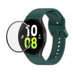 Kit de Pulseira Ajustável em Silicone JUNSUNMAY + Protetor de Ecrã PMMA de Cobertura Total, Para Samsung Galaxy Watch5 40mm, Para Samsung Galaxy Watch4 44mm, Para Samsung Galaxy Watch4 40mm