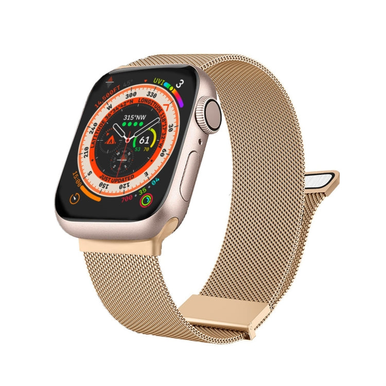 Correia de Relógio Milan de Malha de Aço Magnética Dupla, Para Apple Watch Ultra 49mm, Para Apple Watch 8 41mm, Para Apple Watch 8 45mm, Para Apple Watch SE 2022 40mm, Para Apple Watch SE 2022 44mm, Para Apple Watch 7 41mm