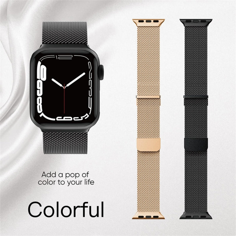 Correia de Relógio Milan de Malha de Aço Magnética Dupla, Para Apple Watch Ultra 49mm, Para Apple Watch 8 41mm, Para Apple Watch 8 45mm, Para Apple Watch SE 2022 40mm, Para Apple Watch SE 2022 44mm, Para Apple Watch 7 41mm