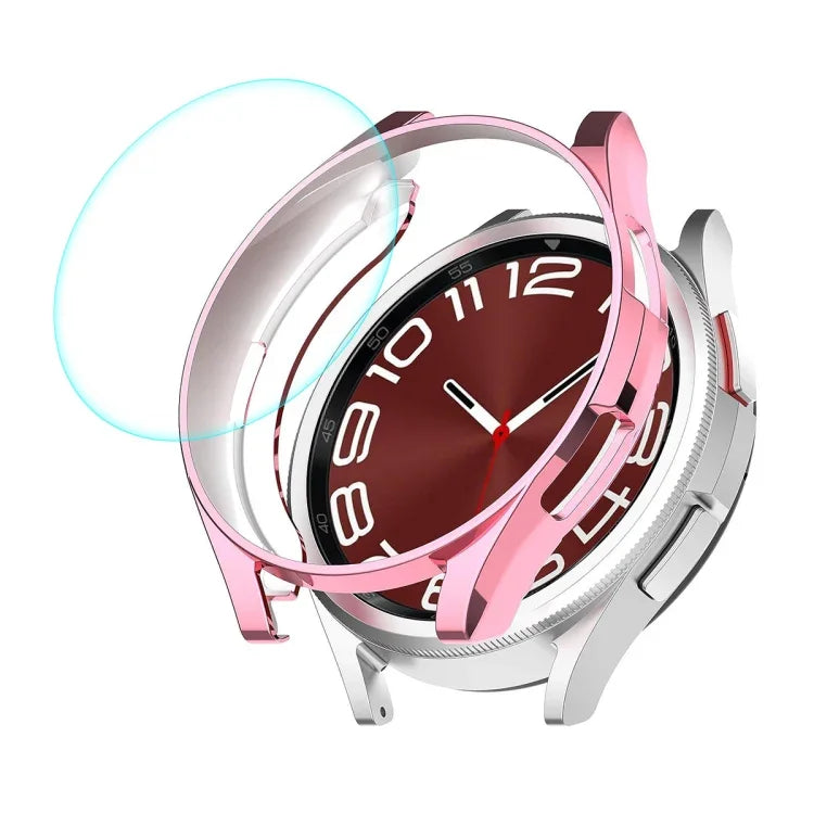 Capa Suave em TPU Electroplated ENKAY Hat-Prince + Protetor de Ecrã de Vidro 9H 0,2mm, Para Samsung Galaxy Watch6 Classic 47mm, Para Samsung Galaxy Watch6 Classic 43mm