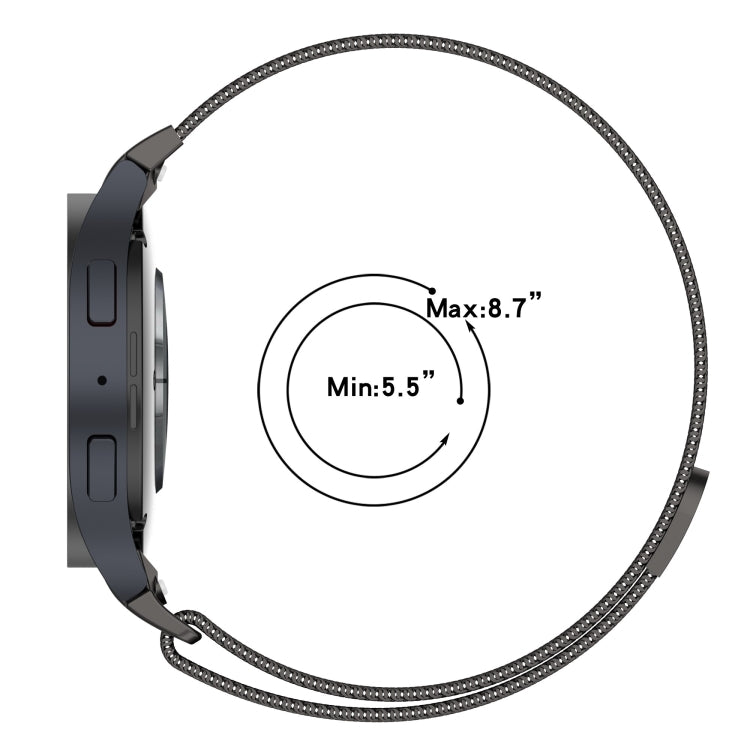 Correia de Relógio de Metal Magnética Estilo Botão Milan, Para Samsung Galaxy Watch 6 Classic, Para Samsung Galaxy Watch5 / 5 Pro, Para Samsung Galaxy Watch4 / 4 Classic 46mm, Para Samsung Galaxy Watch3 41mm
